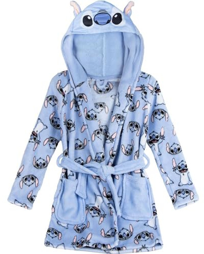CERDÁ LIFE'S LITTLE MOMENTS Unisex Bambini Stitch Suave Niños Y Niñas Capucha Y Cinturón - Bata Casa Calentita Y Cómoda Con Tejido Tipo Polar Batin, 10 anni