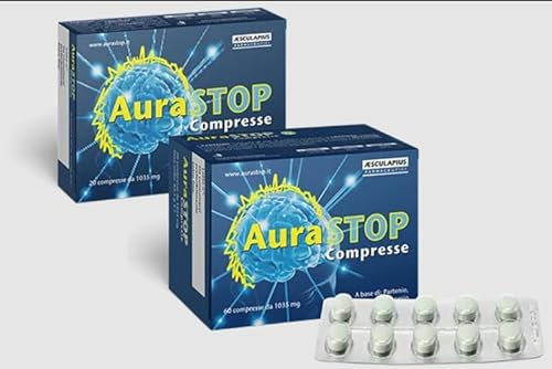 AESCULAPIUS FARMACEUTICI AuraSTOP 80 Compresse - Integratore Alimentare a Base di Partenio, Griffonia, Magnesio - Confezione da 60 +20 compresse