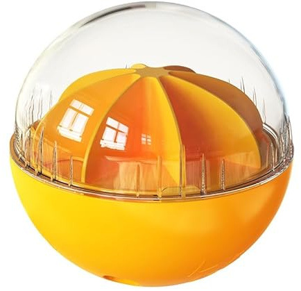 LANYIJINCHENG Balle interactive pour chien, distributeur de nourriture puzzle, alimentation lente avec motif nid d'abeille, lot de 3 couleurs (orange)