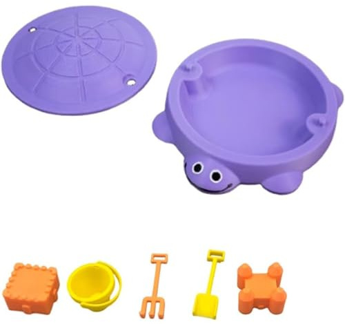 Mini Turtle Sandbox Desk Toy with Tools, Desktop Sandbox Zen Garden Kit for Stress Relief Sensory Sand Tray Home Office Desk Decor for Adults and Kids (Purple)