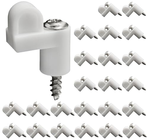 SOVNSG 24 Pack 3/8 in Nylon Window Screen Clip with Screws, Storm Door Clips for Glass, Offset Clips for Storm Window Storm Panels Screen Door(White)