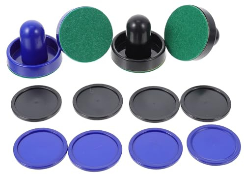 NAMOARLY 2 set Mini Mazzuole e Dischi per Air Hockey in Resistente Accessori per Tavolo da Gioco Hockey con Feltro Sostitutivo per Divertimento Familiare