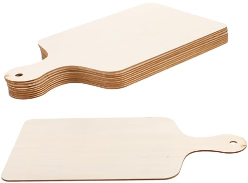 CLISPEED Lot de 10 Planches à Découper en Bois Brut 30X16 CM avec Poignée Planches à Découper Soi-Même Cuisine et Décoration pour Fruits Fromages et Apéritifs