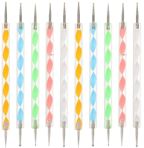TEMPNAP Doppelseitiges Punktierwerkzeug und Stabile Anwendung für Präzises Modellieren 10 Stück aus Acryl und Metall im Studio und Keramikprojekten