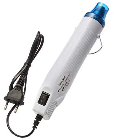 Mini Heißluftpistole Elektrische 300W Mini Shrink Heat Tool Embossing Powder Set Heißluftfön Temperatur Heißluftpistole Anwendung DIY für Trocknen Farbe, Rubber Stamp, Heating Small Clay Works