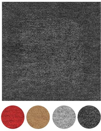 andiamo Teppichfliesen selbstklebend – 50 Stück, 40x40 cm Filz Bodenbelag für Wohnräume, DIY, leicht verlegbar & für Fußbodenheizung – Standard 8 m², Anthrazit