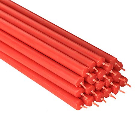 NKlaus Altarkerzen rot aus Bienenwachs, 28cm hoch, tropffrei, 20 Stück | Durchmesser: 9,6mm; Gewicht: 380g