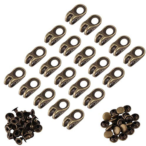 Niet Boot Hooks Metall 20x Boot Lace Haken Lace Fittings Schnallen mit Nieten Leder Boot Schuhe Klettern Reparatur Schnalle für Reparatur/Camp/Hike/Climb Zubehör(9 * 7 * 2cm-Bronze-)