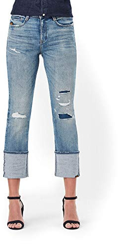 G-STAR RAW Dam Noxer High Waist raka jeans, Blå (Antic Blight Green C052-b814), 25W x 30L