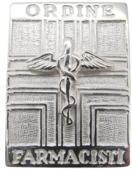 Ordine dei Farmacisti : Spilla da giacca in Argento 925 con Caduceo - Simbolo - Farmacia