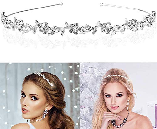 BETOY Haarreif Hochzeit Braut Hochzeit Stirnbänder Silber Haarschmuck Stirnband Hochzeit Tiara