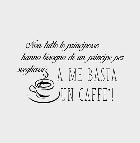 FASHWORK Adesivo murale Wall Sticker non tutte le principesse hanno bisogno di un principe per svegliarsi - idea regalo per la casa Dimensioni 60x35 cm