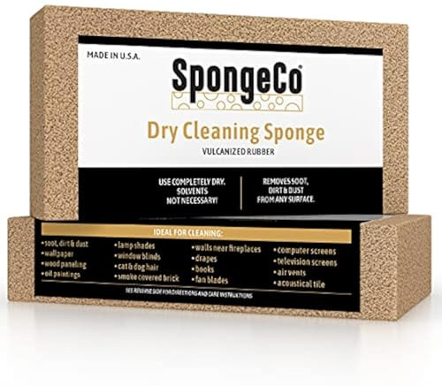 SpongeCo - Dry Cleaning Soot Eraser Sponge 36 Pack - Pet Hair, Smoke, Dust and Dirt Remover, Chemical Sponge (36-3x6x1.5) Natural Latex Rubber Made in The USA
