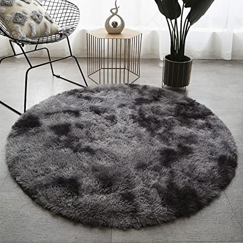 ERPENG Carpet 260x260cm Anti-Rutsch Unterseite Weich und kuschelig Wohnzimmer Fellteppich Leicht zu Reinigen für Wohnzimmer, Schlafzimmer, Kinderzimmer, Dunkelgrau