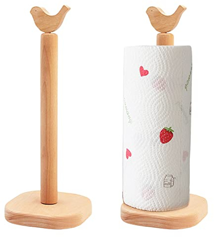 LNJ Küchentuchständer - Küchenrollenhalter Stehend Aus Holz - Tierform Freistehender Küchenpapierhalter - Küchenpapierhalter Papierhandtuchhalter - Rollenhalter Für Küchentücher Küchenrolle (Vogel)