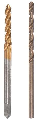 sourcing map M2,5 x 0,45 Spiralgewindebohrer 2,1mm Bohrer Set | Metrisch M35 Schnellstahl Maschinengewindebohrer Bohrer Werkzeug