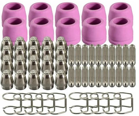 SUSEMSE 60 STÜCKE AG-60 SG-55 WSD-60P Plasmaschneider zubehör, Plasmaschneider Schneidbrennerspitzendüsen Verbrauchsmaterial Zubehör geeignet für CUT-60 CUT50P CUT50