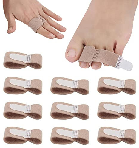 MIVAIUN 10 Piezas Envolturas para los Dedos, Separador Dedos, Protectores Dedos Pie, Ferula Dedo Martillo, para Corregir Dedos de los Pies con Torcidos y Superpuestos, Dedos en Martillo