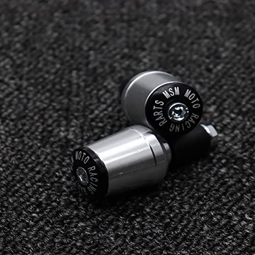 RYABE Motorradzubehör für Yamaha XT600/XT600E/XT600Z/XT600ZE TENERE Motorrad 7/8 Zoll 22 mm Lenkergriffe Kappe Handstange Enden Lenkerstopfen XT 600 E Z ZE (Farbe: Silber)