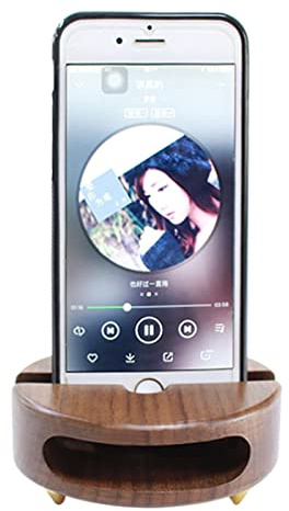 Amplificador de sonido para teléfono, altavoz de sonido natural, soporte de madera, soporte portátil de madera para teléfono móvil, se aplica a smartphone 3 x 9,7 cm (estilo 1)