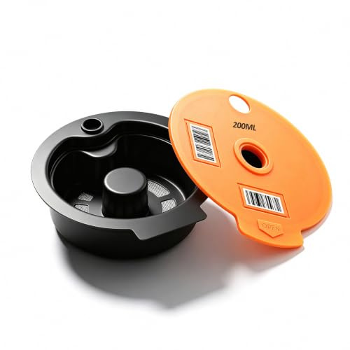 FOVNOT Reusable Coffee Pods for Tassimo, with Silicone Lid, 200ml