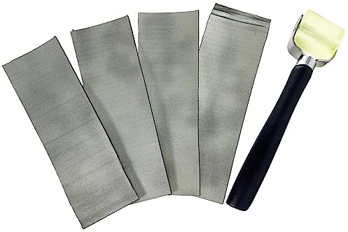 WELDINGER Set Dachrinnenpflaster Zink 250x80 mm (4 Stück) + Andrückrolle Silikon