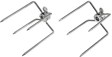 Dioche Rotisserie-Gabeln Napoleon-Rotisserie-Gabeln 304 Edelstahl 2 Stück Multifunktionale Edelstahl-Grillgabel Grillgabel Bratenspieß Grillwerkzeug
