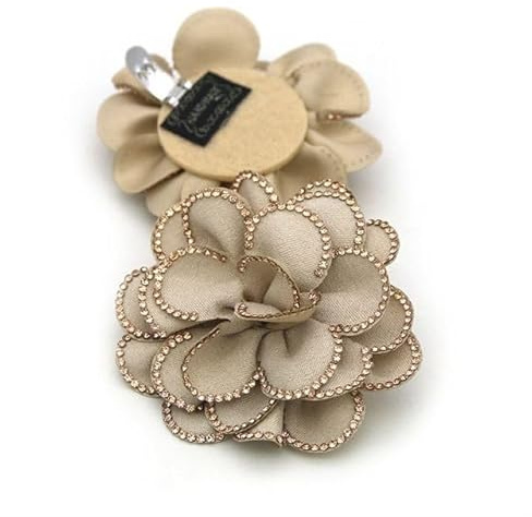 YOGAYE Clips de chaussures en tissu, 2 pièces, fleur d'art, décoration de chaussures de mariée de mariage, breloques à talons hauts pour femmes, bijoux en strass, décoration de chaussures