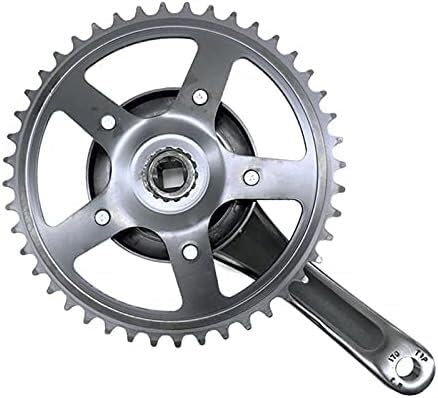 Mountainbike-Kurbelgarnitur,Fahrrad-Kurbelgarnitur Kurbel-Kurbelgarnitur, Fahrrad-Kurbelgarnitur, 44 Zähne, 170 mm, Single-Speed-Fahrrad-Kurbelgarnitur, Rennrad, Faltrad, Aluminiumlegierung, festes Za