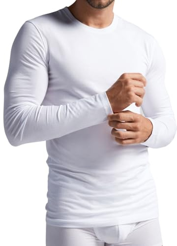Intimitaly Irge Maglia Termica Uomo Manica Lunga (Pacco da 2) in Caldo Cotone Interlock (XL, Bianco)