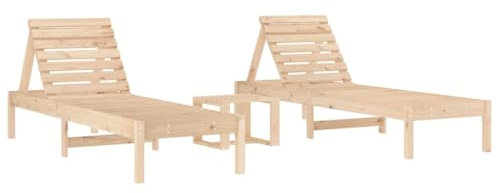 vidaXL Solsängar 2 st med bord massiv furu, trädgårdsmöbel, utemöbel, solsäng trä, trädgårdsmöbler, utemöbler, solsängar trä, loungesäng, loungesängar