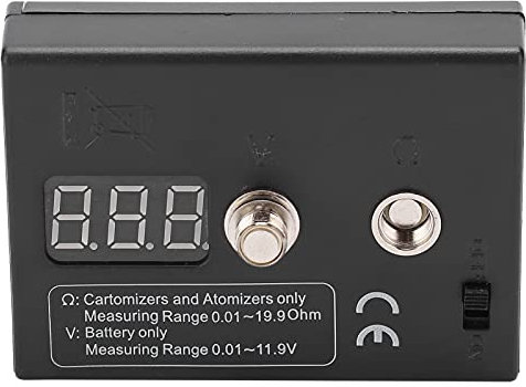 OKJHFD Electric Meter Tester Voltage Gauge Tool, Resistance OHM Meter Measuring Reader Coil Tester Wire DIY Tool for Atomizer 3V 0.01-20Ω Battery Dynamometer