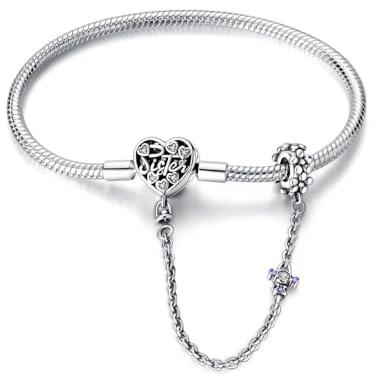 Pandach Bracelet en Argent 925 Pour Femme for charms, Bracelet serpentine Compatible avec Pandora Charms