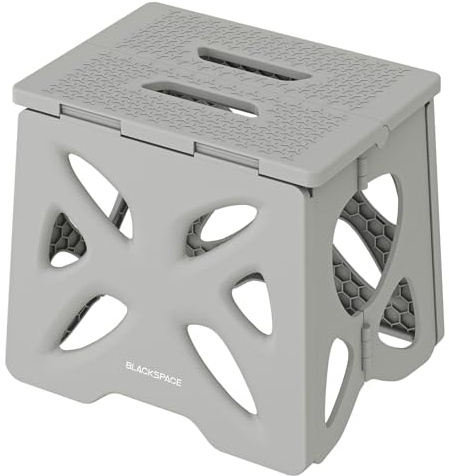 BLACKSPACE Tragbarer Klapphocker für Camping, Garten, Angeln, Wandern, Reisen, Grillen [28CM Grau]
