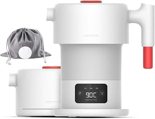 Hopfällbar elektrisk vattenkokare, resevattenkokare, pekskärmskontroll 600ML 110-220V Automatisk avstängning Håll varm Förhindra torrbränna Avtagbar nätsladd