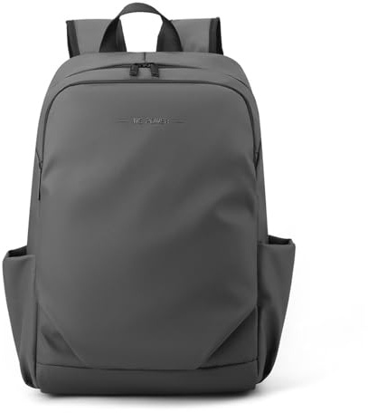 FANDARE enkel laptopryggsäck män handväska kvinnor PU-film skolryggsäck vattentät handbagage butik arbete mångsidiga skolväskor för arbete resor dagsryggsäck dagväska högskola, GRÅ, L