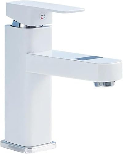 Grifo de lavabo con sensor inteligente, pantalla digital de temperatura, grifo mezclador de lavabo, pantalla digital, grifo mezclador de agua fría caliente para lavabo y baño (blanco)