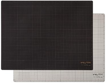 WUTA Schneidematte Selbstheilend, Doppelseitig Bastelunterlage Schnittfest, Professionelle A2 Leder Bastelunterlage（60 * 45 * 0.28cm）