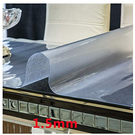ZLYWE Sottopiatto Protezione Pavimento Tappeto Trasparente Opaco PVC Protezione Ambientale Plastica Tovaglie Copertura, 3 Spessori, Personalizzabile (1.5mm,100x150cm)