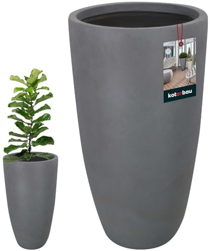 KOTARBAU® Blumentopf hoch, Bodenvase ⌀ 32 cm, Übertopf Betonoptik