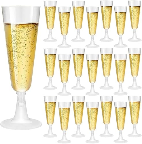 eMKay® Clear Plastic Champagne Flutes/Glasses 140ml - 72 Count (Pack of 1)
