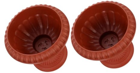 DECHOUS 2pcs Plastic Urn Planters, Vintage European Style Garden Ornaments for Wedding and Patio, Rustproof Decorative Flower Pots with Elegant Roman Design