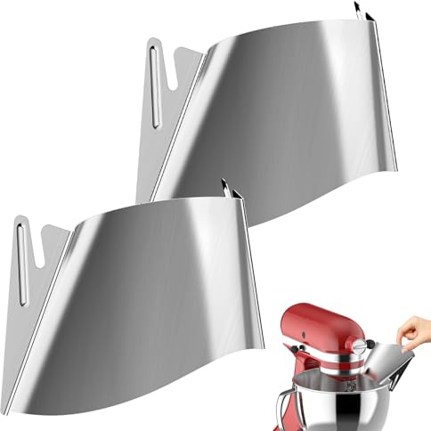 COOLCOOK lot de 2 aides en acier inoxydable, entonnoir universel pour robots de cuisine, compatible bols 5 mm d'épaisseur, bol pour KitchenAid, accessoire pour KitchenAid
