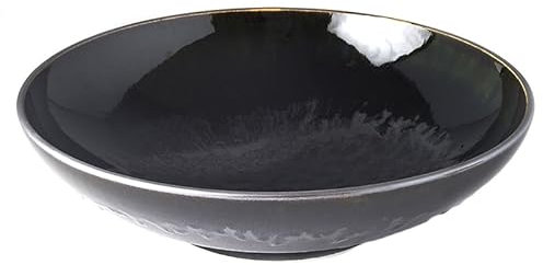 KULINA Salatschale MATT BLACK, 28,5 cm, 1,5 l, Keramik, große runde Schale, modern & vielseitig by MIJ