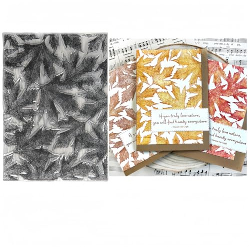 Sredwtk Ahornblatt Hintergrund Herbst Clear Stamps Für DIY Scrapbooking Herbst Silikonstempel Transparente Stempel Siegel Für Kartenherstellung Tagebuch Fotoalbum Geburtstag Hochzeit Weihnachten
