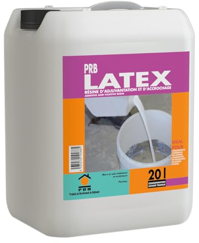 Résine d’Adjuvantation et d’Accrochage Latex 20L - Améliore Adhérence et Résistance des Mortiers - Additif Polyvalent Intérieur/Extérieur