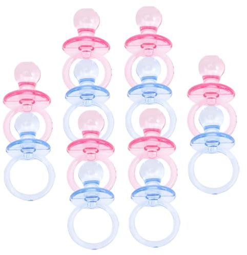 TOKIDNY 24pcs Miniature Pacifiers Set, Plastic Small Pacifier Decorations in Pink and Blue, Shower Favors for and Boys, Bulk Ornaments for Party