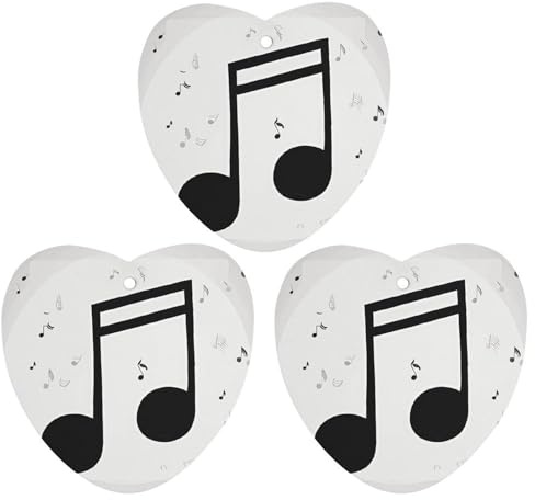 3-Pack Car Air Freshener Cards Double Sided Hanging Music Note Print Air Freshener Scented Cards for Car, Room, Bathroom | Long-Lasting Fragrance, Black-style