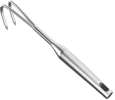 Baoblaze Râteau de Jardin à Main Outil Désherbeur Ergonomique en Acier Inoxydable Griffe de Culture Portable Râteau à Main Convient pour Le Jardinage L'Entreti , 2 Dents