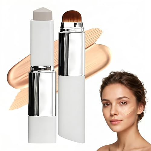 Faccelove Foundation Stick mit Pinsel, Color Changing Foundation mit LSF 15, 2026 Neu 2-in-1 Farbwechselnder Fondotinta Coreano, Korean Foun Dation Makeup für Alle Hauttypen - Natürliche Farbe